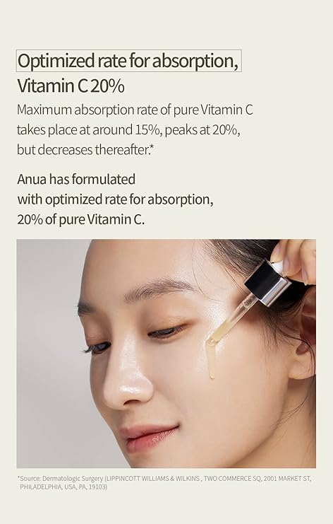 Anua Green Lemon Vitamin C Serum with Vitamin E, Hyaluronic & Ferulic Acid 20ml