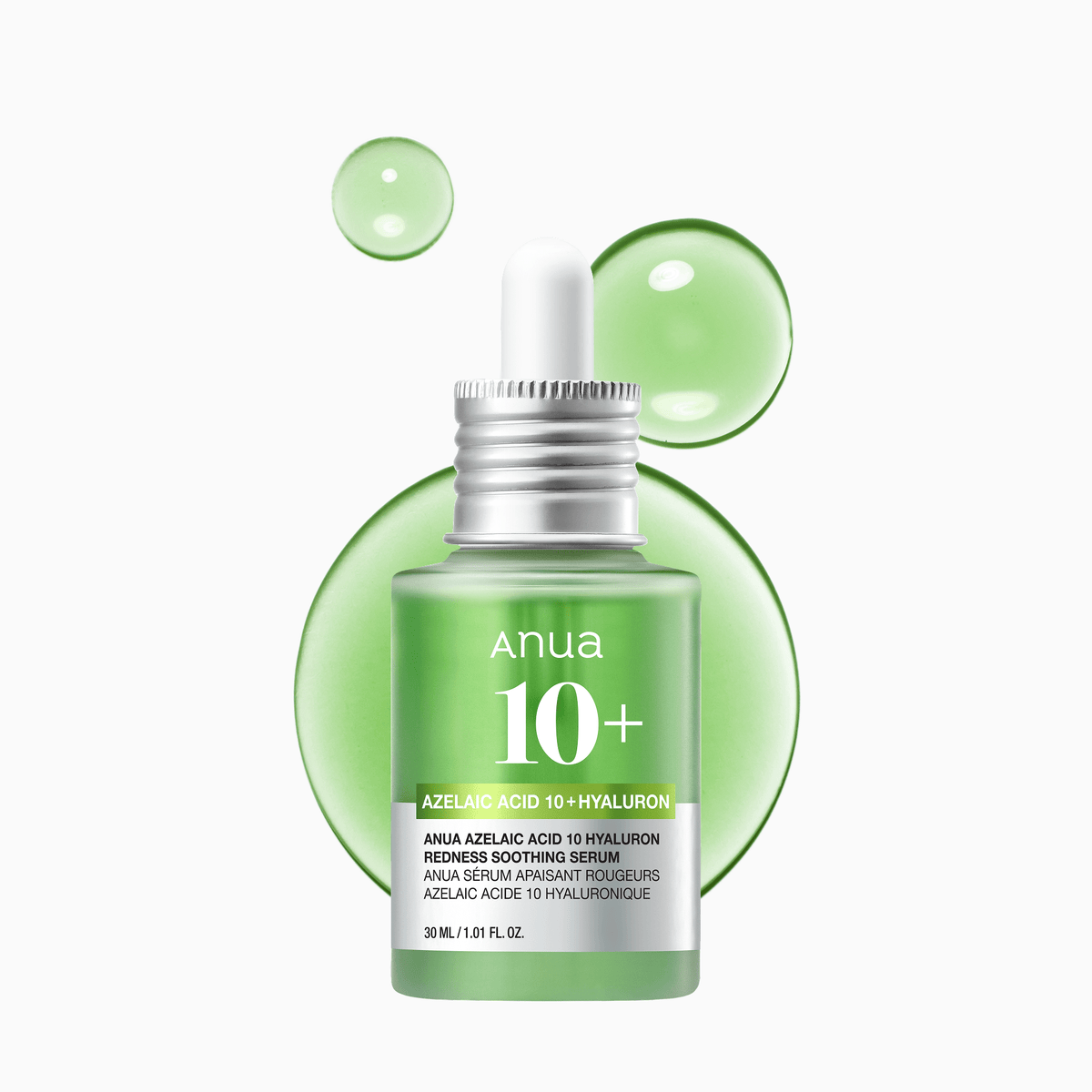 Anua Azelaic Acid 10 Hyaluron Redness Soothing Serum, Facial Serum for Sensitive skin, Hyaluronic Acid, Niacinamide, Spot Care, Natural Color, Vegan, Korean Skincare 30ml