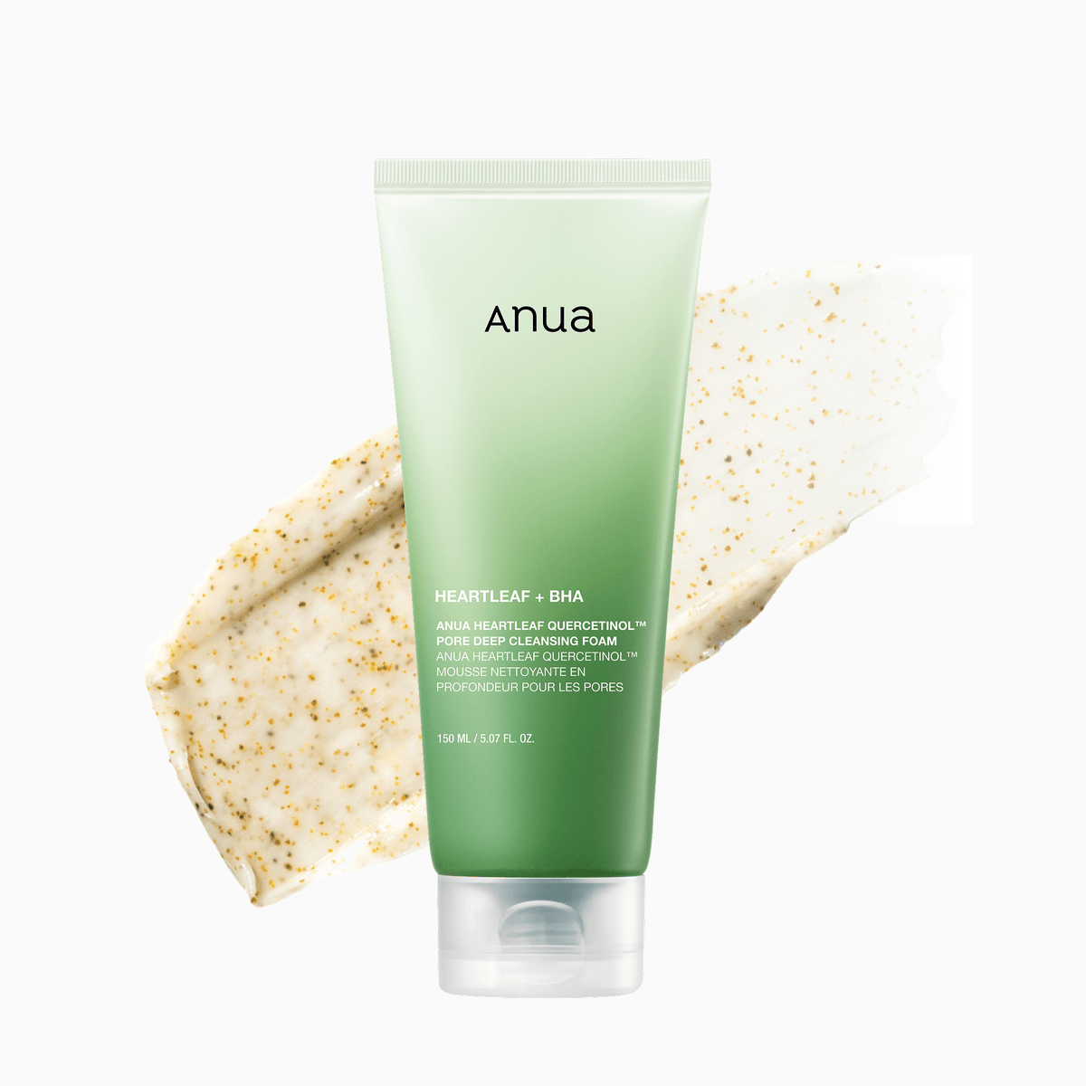 ANUA Heartleaf Quercetinol Pore Deep Cleansing Foam, Facial Cleanser, for Double Cleansing, BHA, Hyaluronic Acid, Glycerin, Face Wash, Blackhead Remover, Korean Skincare 150ml
